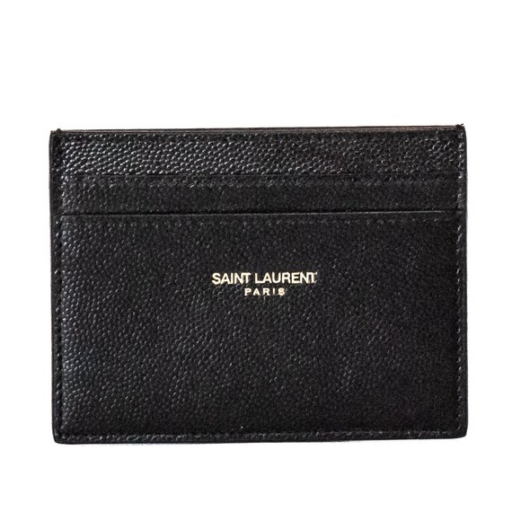 Saint Laurent YSL Paris Card Case - Black Leather | Like-New - Picture 1 of 2